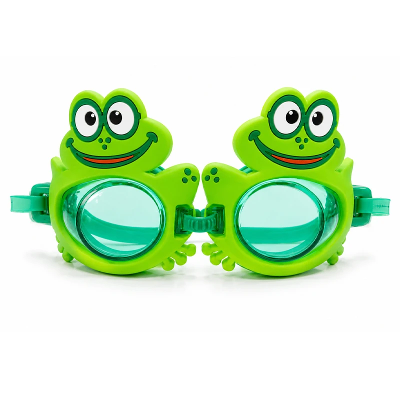Sport & Fun - Kids Swimming Goggles Unisex Anti-fog Leisure Leak-free Frog Design Adjustable Size between Eyes & Head Size for 2-8 Years (YJ-Frog)